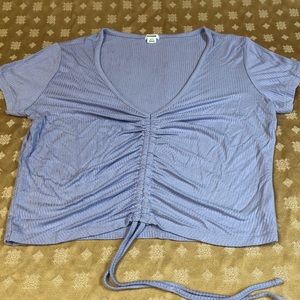 Ultra-Soft Garage-Brand Ruched/Drawstring Adjustable Crop Top, Large.